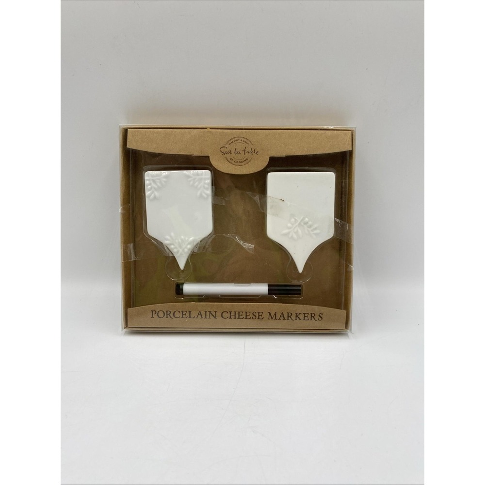 Sur La Table Porcelain Cheese Markers Set‎ Of 4 With Pen